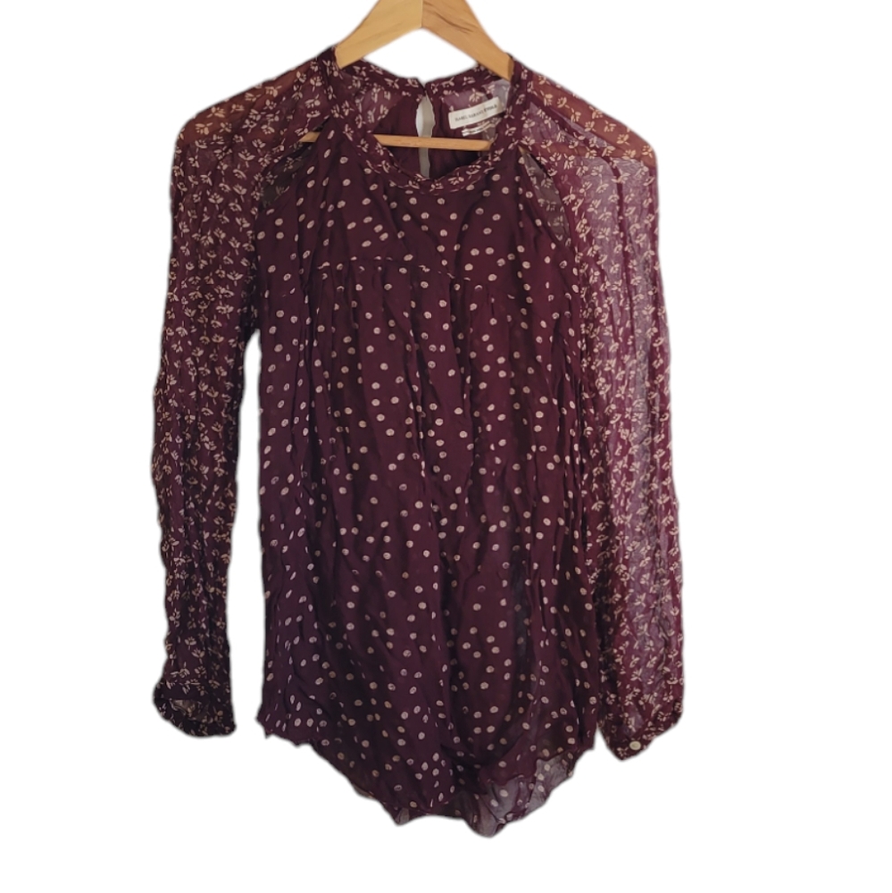 ISABEL MARANT ETOILE Burgundy Scoopneck Blouse 38